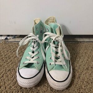 Mint Green Converse High-Top Sneakers